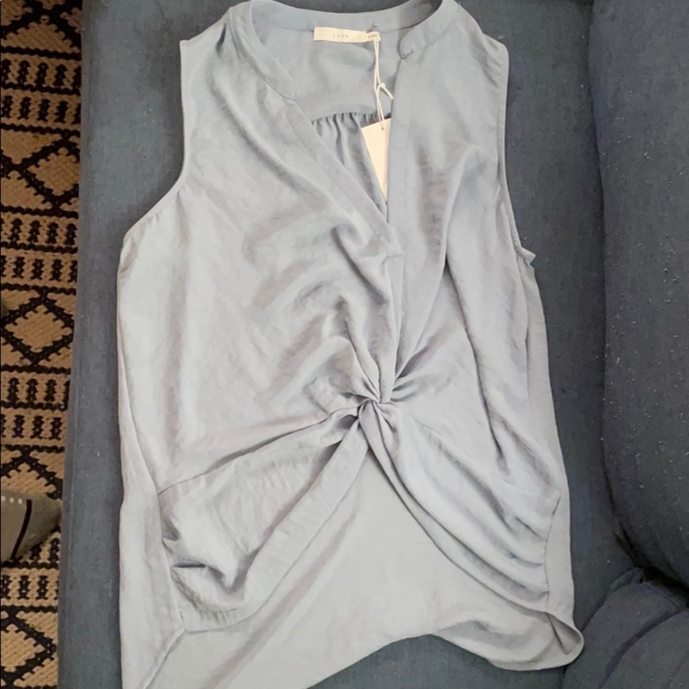 Blue Lush tank with knot